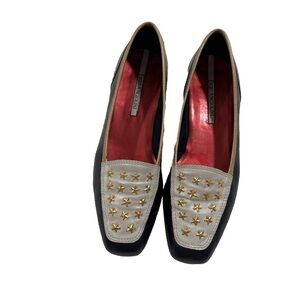 Enzo Angiolini women shoe Leather Nautical Red White Blue Gold vintage loafers